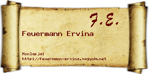 Feuermann Ervina névjegykártya